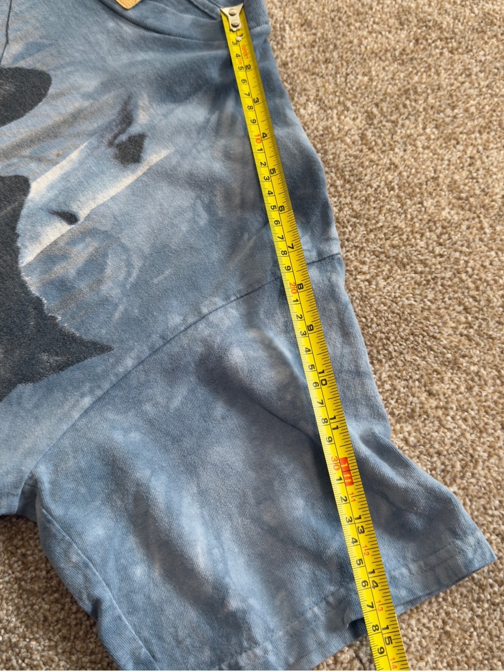Vintage Wolf Graphic Tee Blue Tie Dye Y2K Nature Streetwear Mens L - Picture 8 of 8